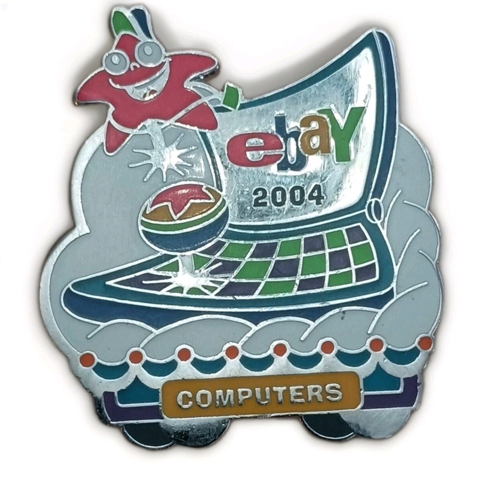 Vintage 2004 eBay Live Computers Category Enamel Hat Lapel Pin Pinback